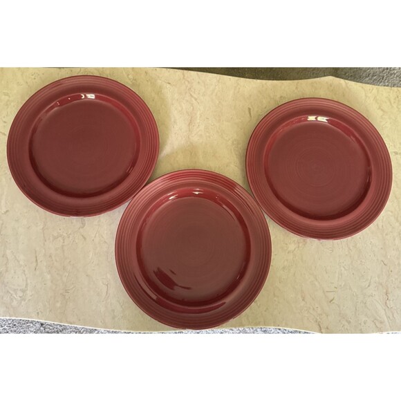 PIER 1 (3) Dinner Plates FESTIVALE Red Made in Japan 10 3/4" Vintage Stoneware - Picture 3 of 6